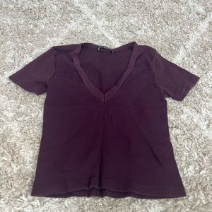 Brandy Melville Purple V-Neck T-Shirt